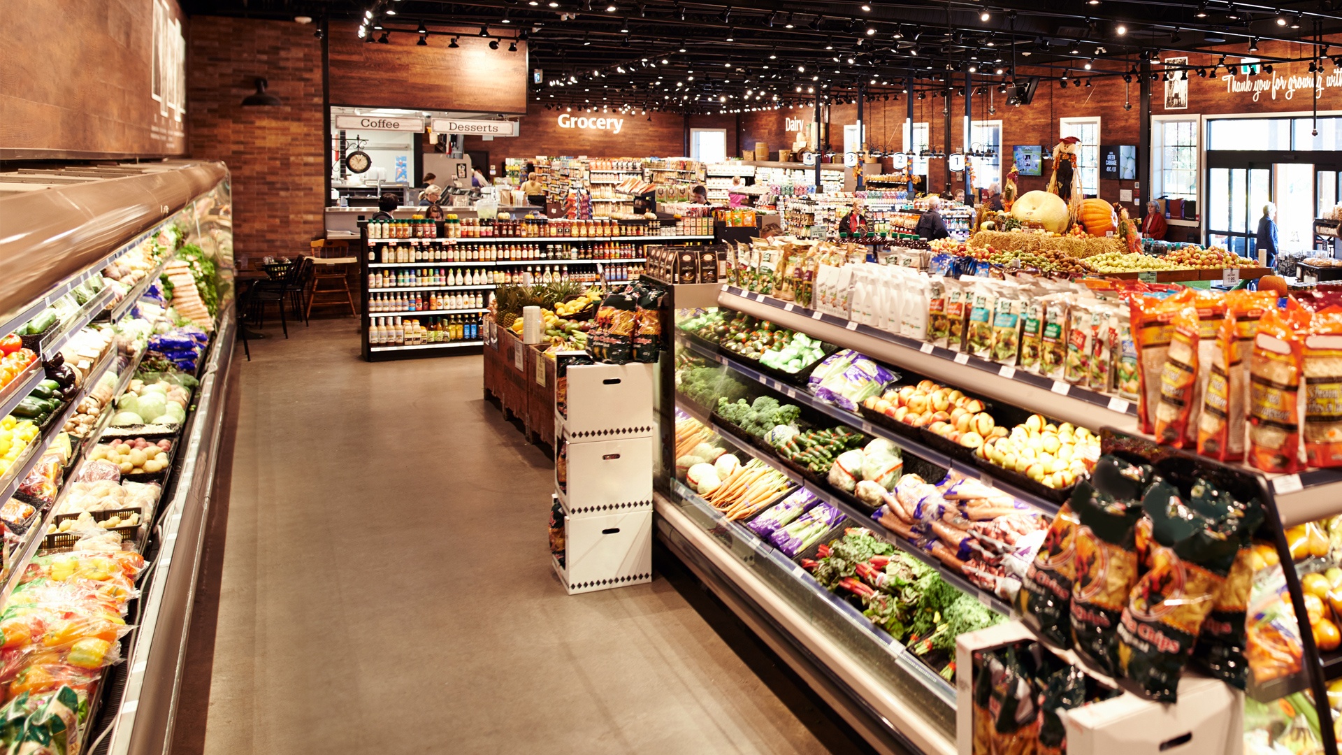 Grocery market interior
